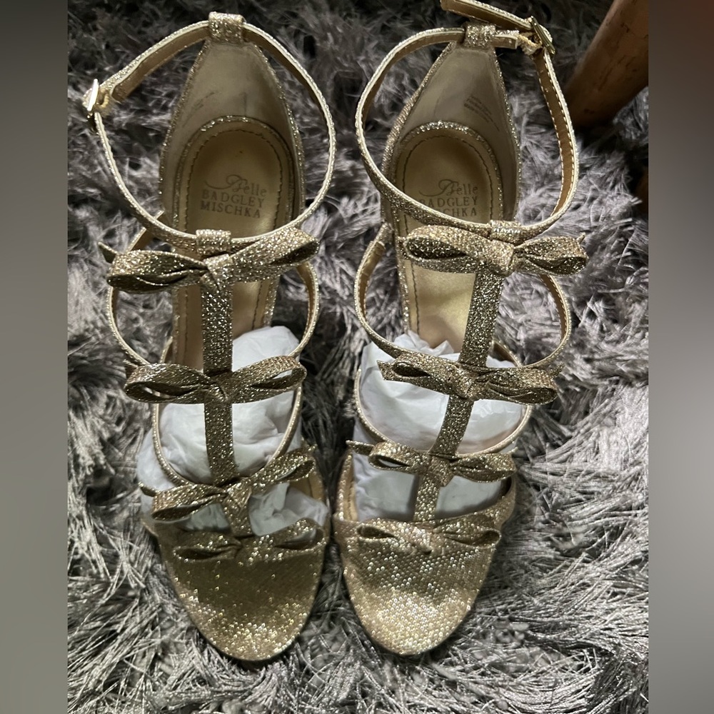 Beautiful gold shimmer sandals